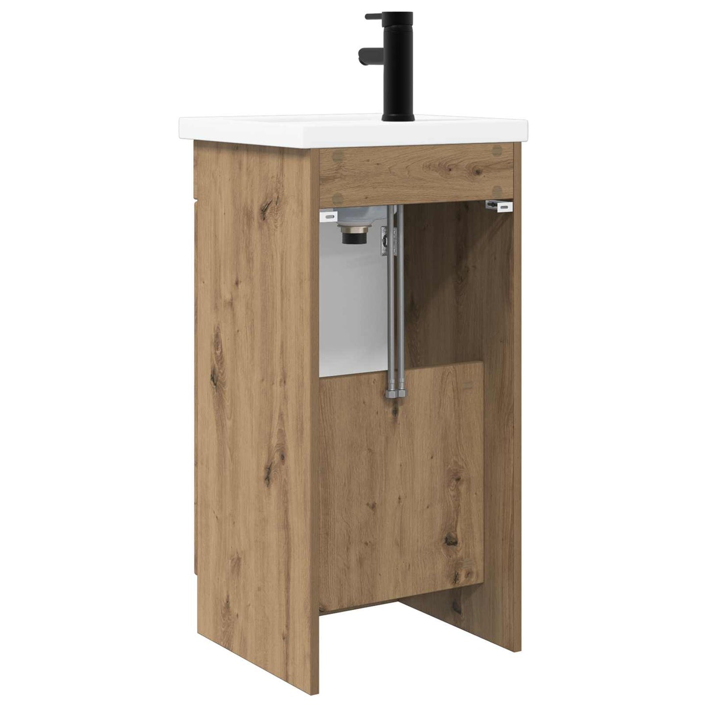 vidaXL Καθρέφτης μπάνιου με νιπτήρα Artisan Δρυς 42 x 40 x 84,5 εκ