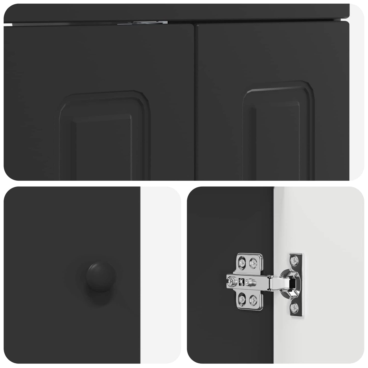 vidaXL Ντουλάπι κάτω από τον νιπτήρα Μαύρο 78,5 x 37,5 x 81 εκ