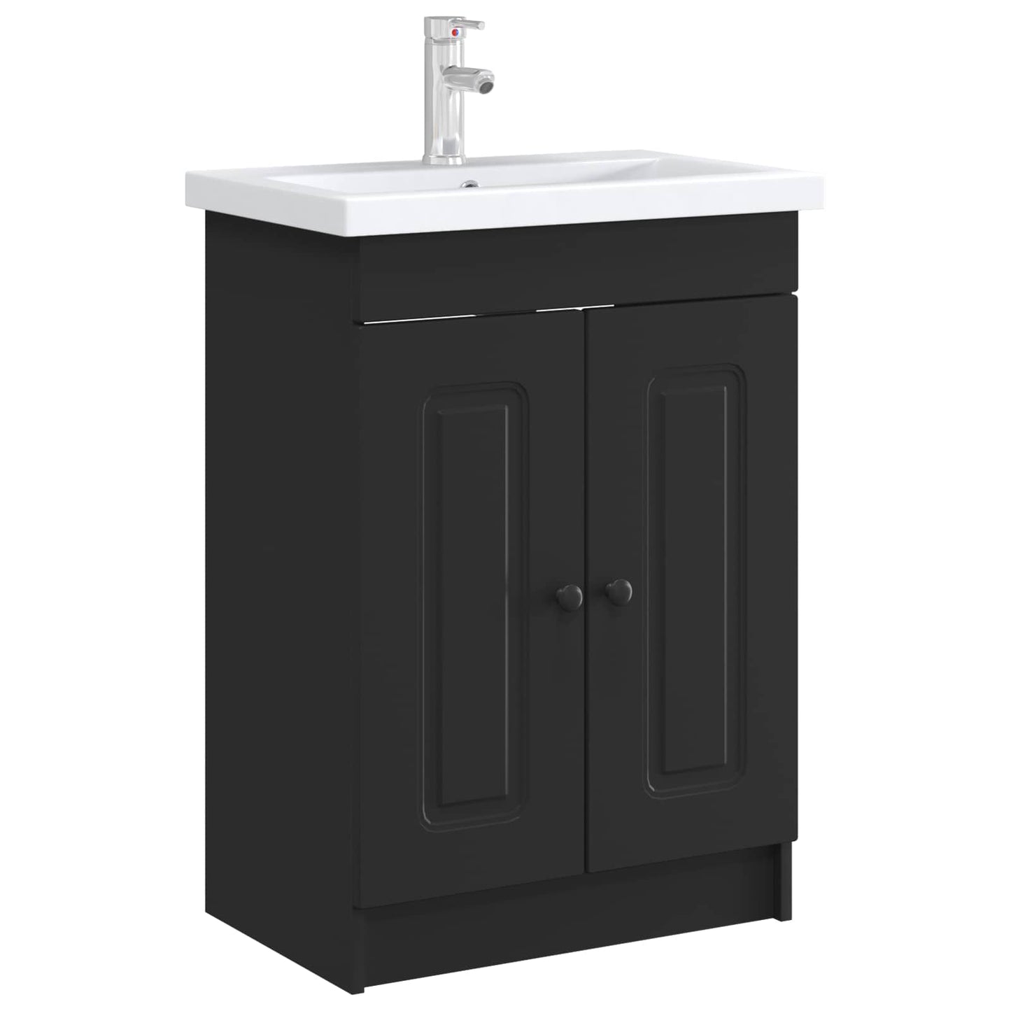vidaXL Ντουλάπι κάτω από τον νιπτήρα Μαύρο 78,5 x 37,5 x 81 εκ