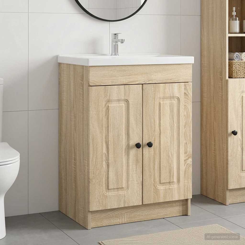 vidaXL Ντουλάπι κάτω από τον νιπτήρα Sonoma Δρυς 78,5 x 37,5 x 81 εκ