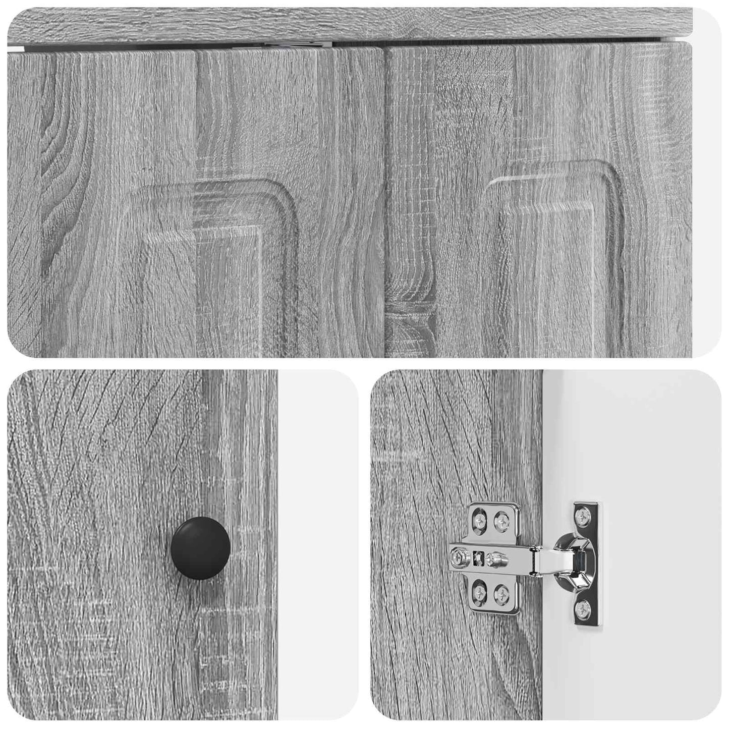vidaXL Ντουλάπι κάτω από τον νιπτήρα Γκρι Sonoma 78,5 x 37,5 x 81 εκ