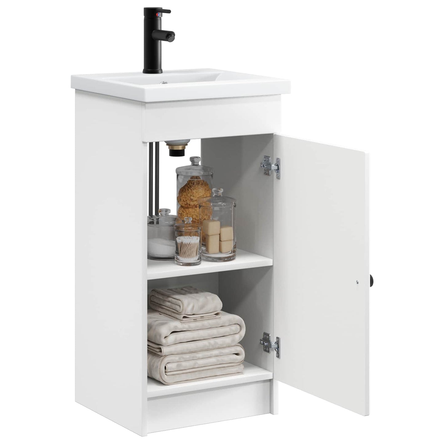 vidaXL Καθρέφτης μπάνιου με νιπτήρα Λευκό 42 x 40 x 84,5 εκ