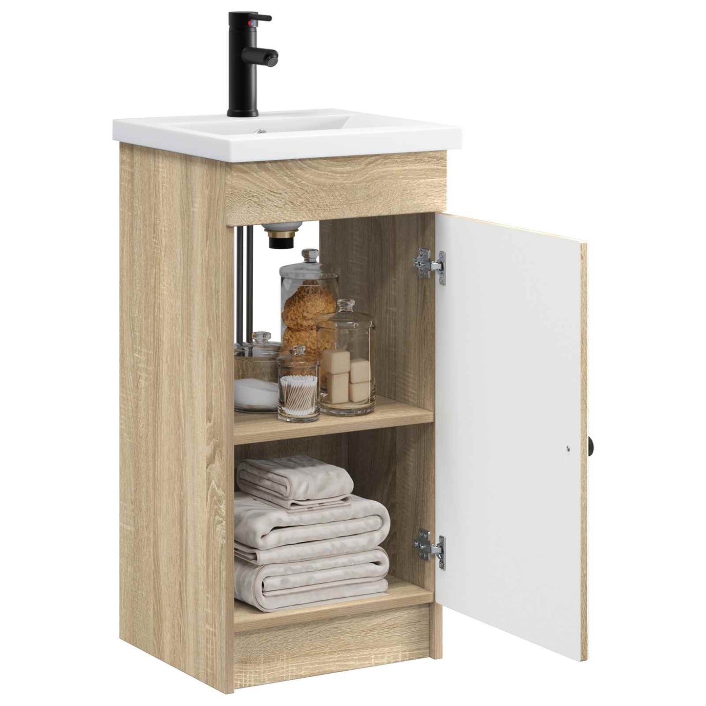 vidaXL Καθρέφτης μπάνιου με νιπτήρα Sonoma Δρυς 42 x 40 x 84,5 εκ