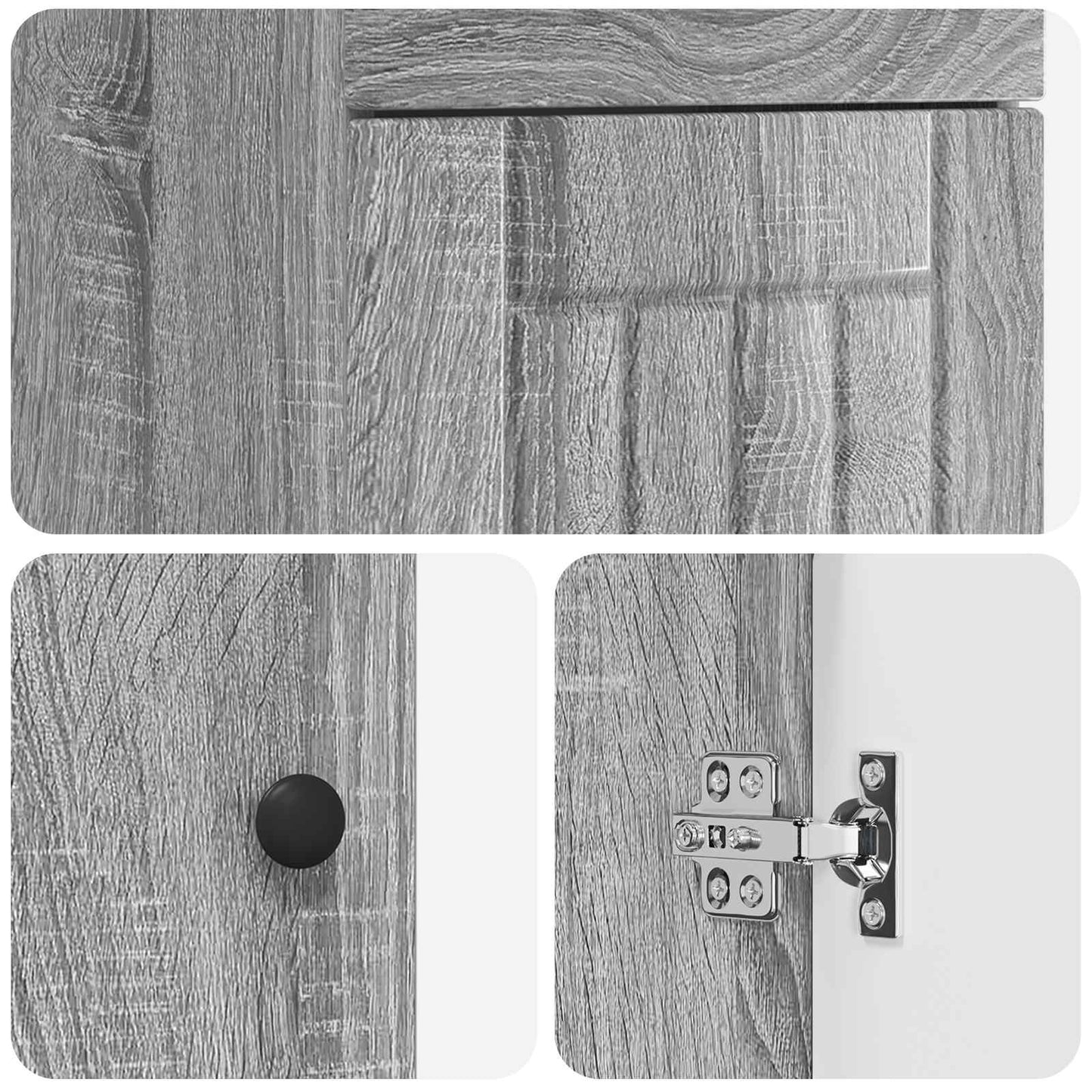 vidaXL Καθρέφτης μπάνιου με νιπτήρα Γκρι Sonoma 42 x 40 x 84,5 εκ