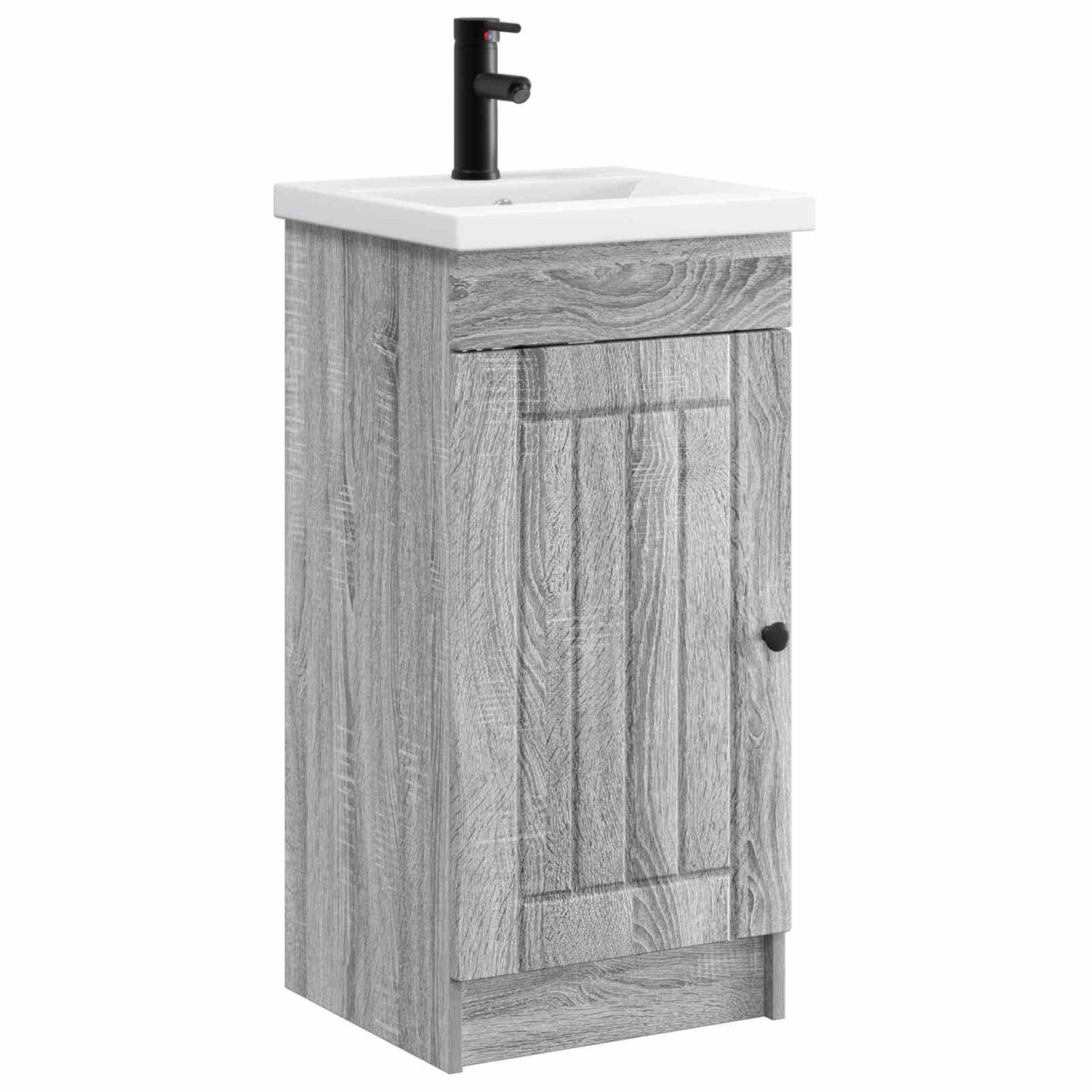 vidaXL Καθρέφτης μπάνιου με νιπτήρα Γκρι Sonoma 42 x 40 x 84,5 εκ