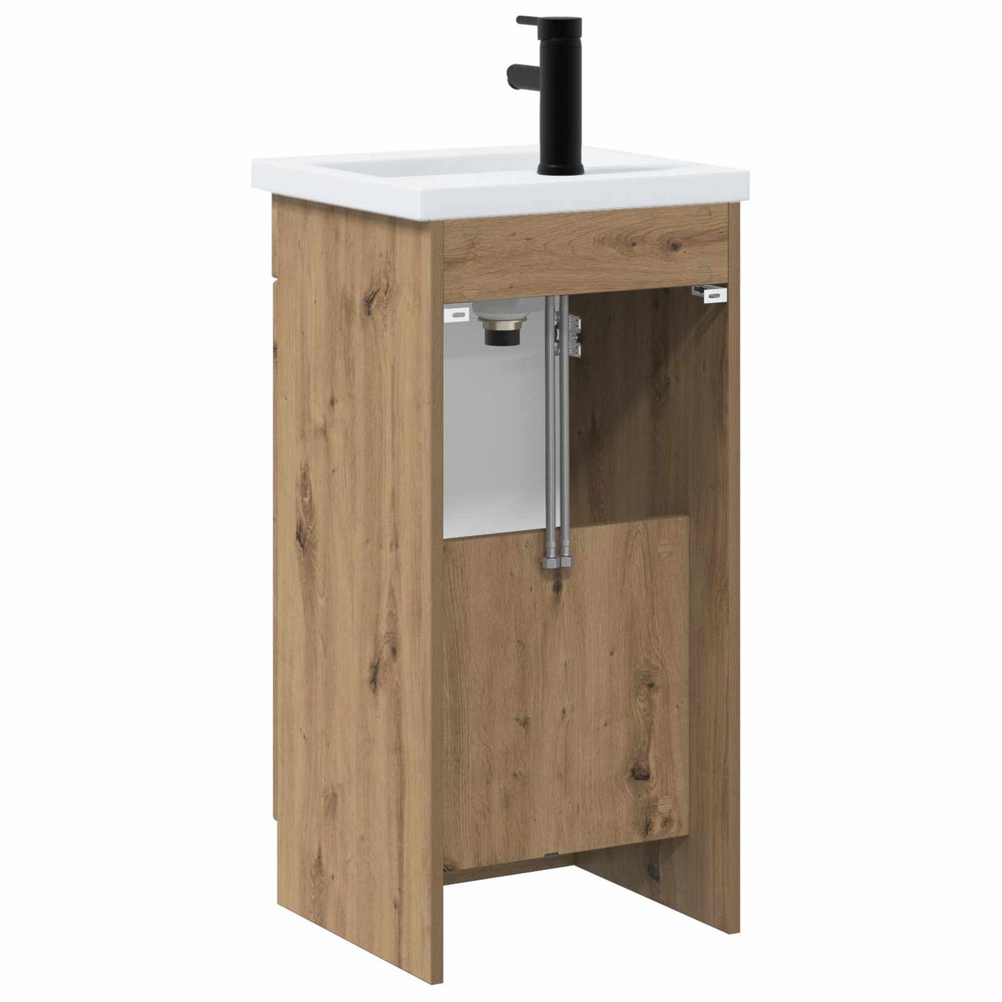 vidaXL Καθρέφτης μπάνιου με νιπτήρα Artisan Δρυς 42 x 40 x 84,5 εκ