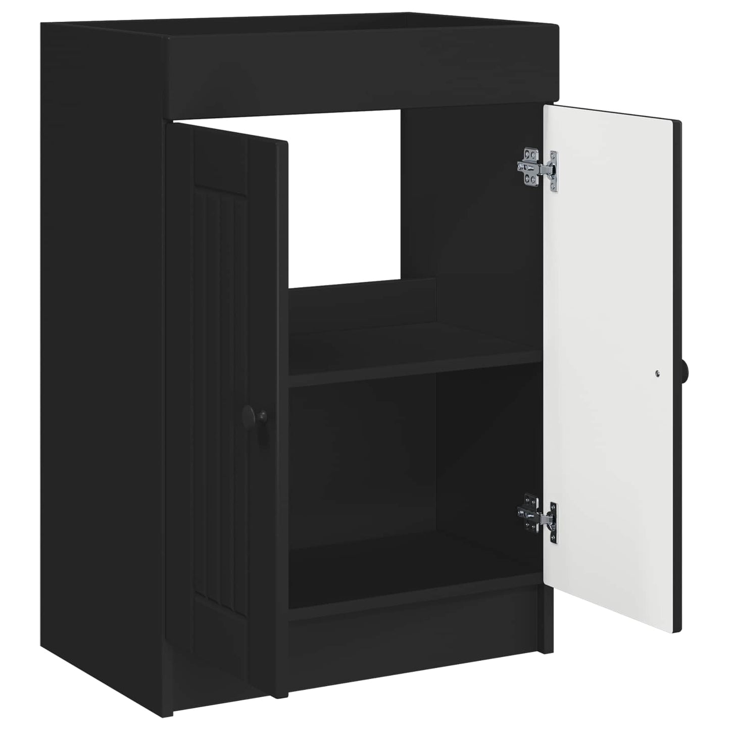 vidaXL Ντουλάπι κάτω από τον νιπτήρα Μαύρο 56 x 37,5 x 81 εκ