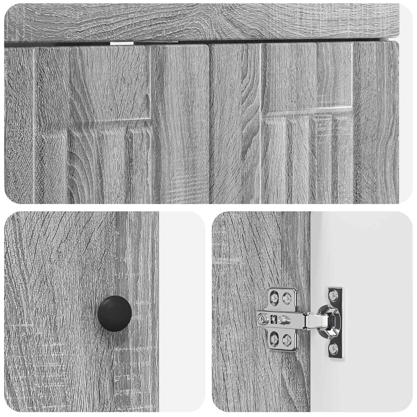vidaXL Ντουλάπι κάτω από τον νιπτήρα Γκρι Sonoma 56 x 37,5 x 81 εκ