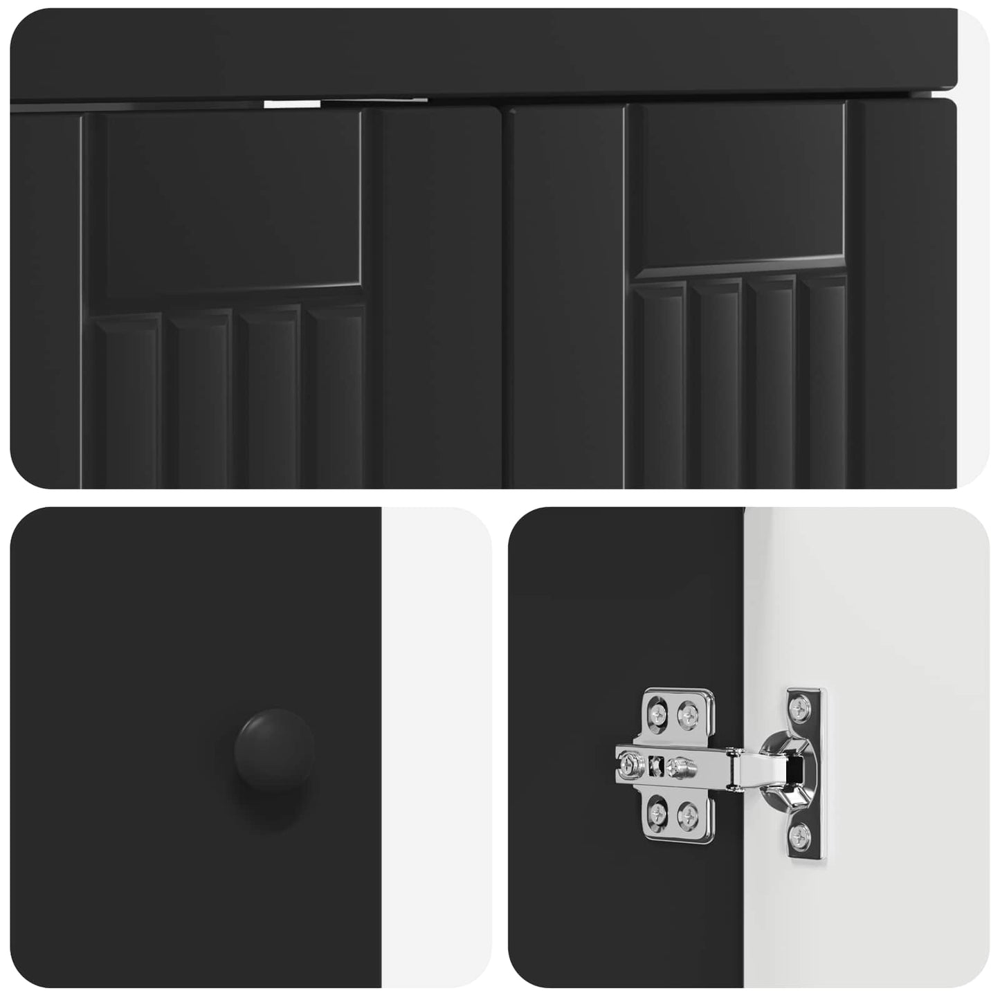 vidaXL Ντουλάπι κάτω από τον νιπτήρα Μαύρο 78,5 x 37,5 x 81 εκ