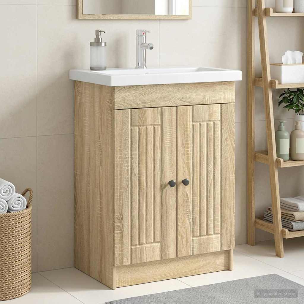 vidaXL Ντουλάπι κάτω από τον νιπτήρα Sonoma Δρυς 78,5 x 37,5 x 81 εκ