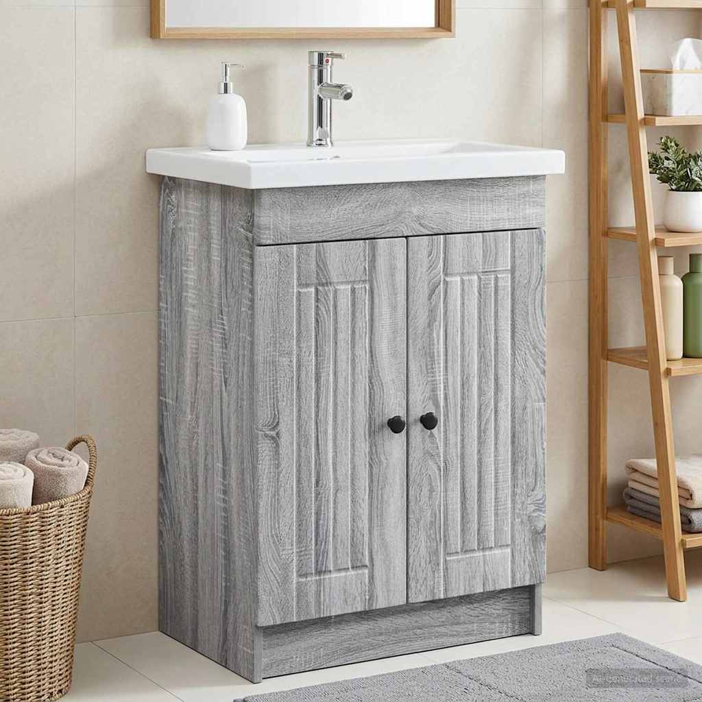 vidaXL Ντουλάπι κάτω από τον νιπτήρα Γκρι Sonoma 78,5 x 37,5 x 81 εκ