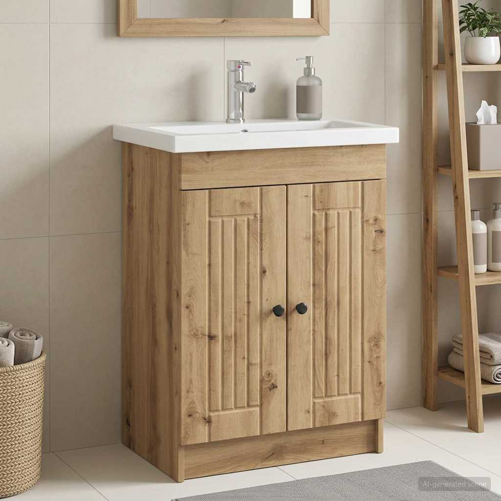 vidaXL Ντουλάπι κάτω από τον νιπτήρα Artisan Δρυς 78,5 x 37,5 x 81 εκ