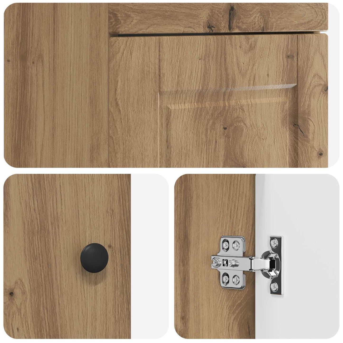 vidaXL Καθρέφτης μπάνιου με νιπτήρα Artisan Δρυς 42 x 40 x 84,5 εκ