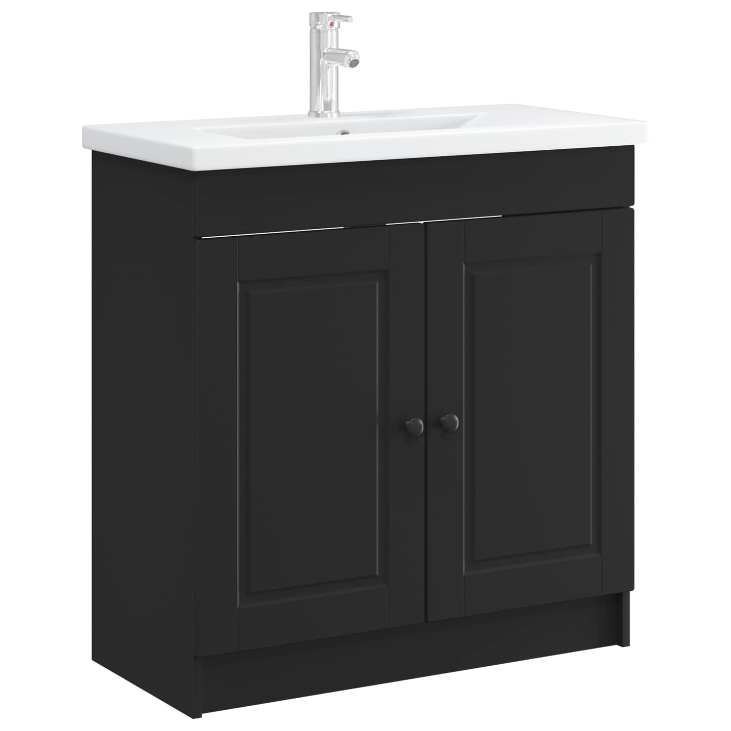vidaXL Ντουλάπι κάτω από τον νιπτήρα Μαύρο 56 x 37,5 x 81 εκ