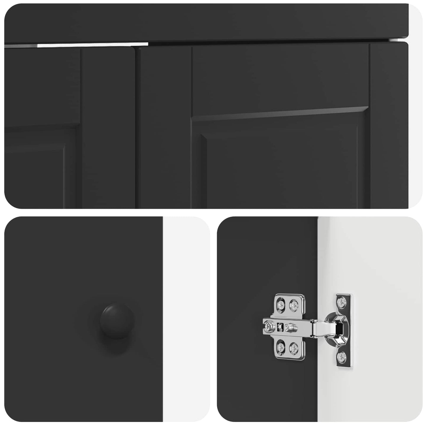 vidaXL Ντουλάπι κάτω από τον νιπτήρα Μαύρο 78,5 x 37,5 x 81 εκ