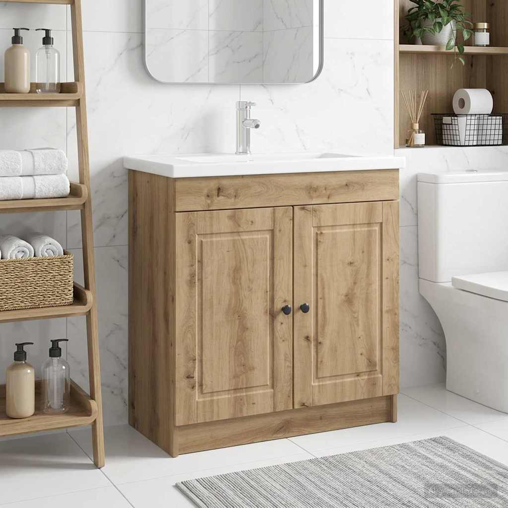 vidaXL Ντουλάπι κάτω από τον νιπτήρα Artisan Δρυς 78,5 x 37,5 x 81 εκ