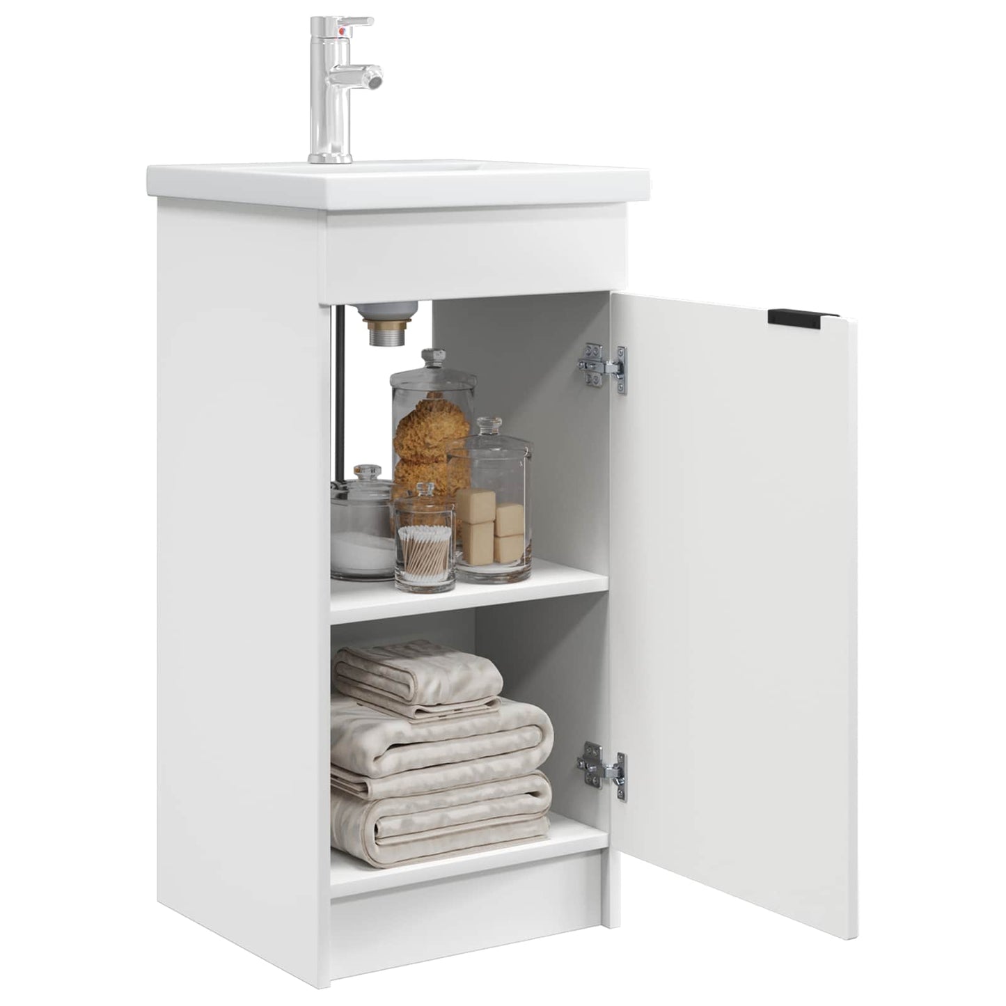 vidaXL Καθρέφτης μπάνιου με νιπτήρα Λευκό 42 x 40 x 84,5 εκ