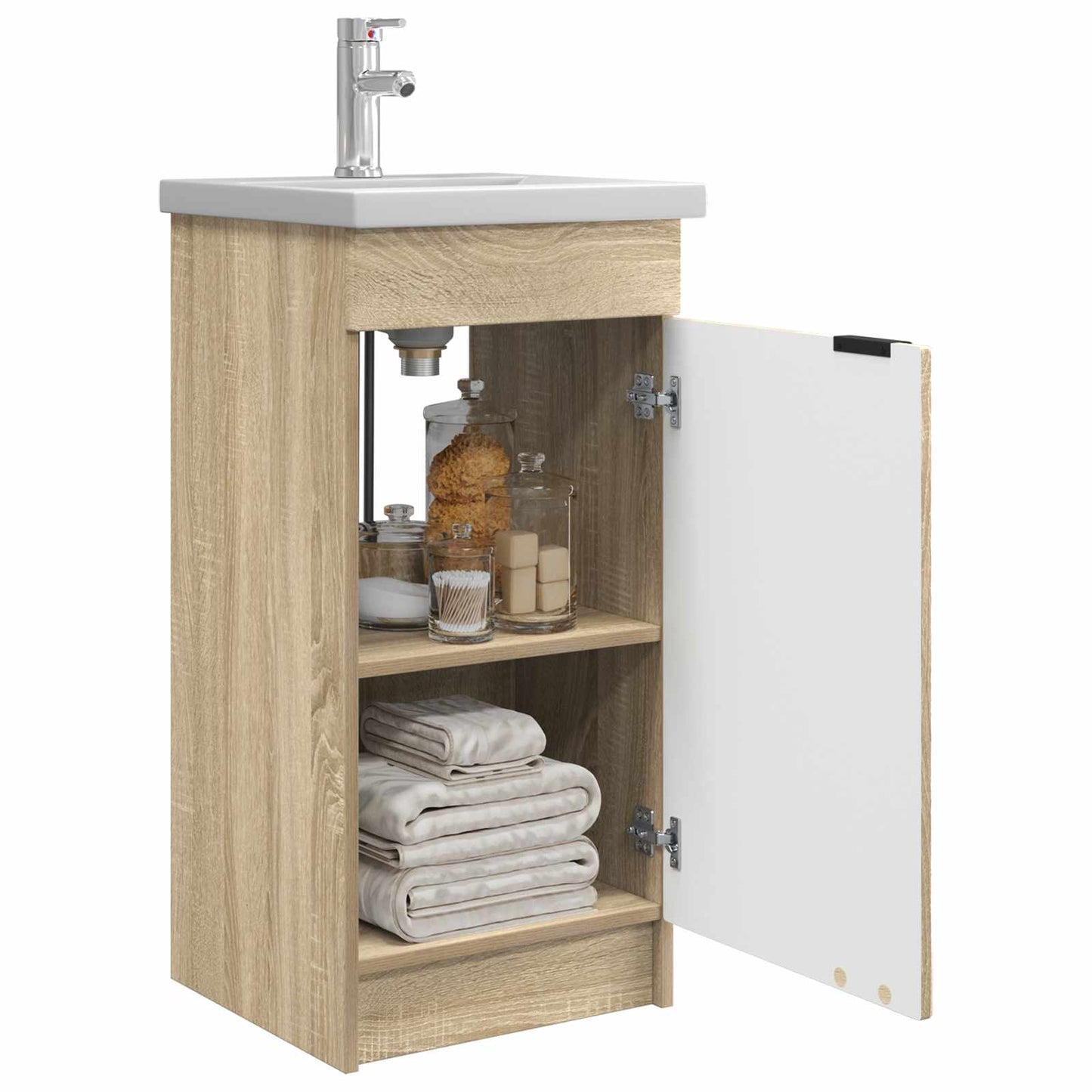 vidaXL Καθρέφτης μπάνιου με νιπτήρα Sonoma Δρυς 42 x 40 x 84,5 εκ