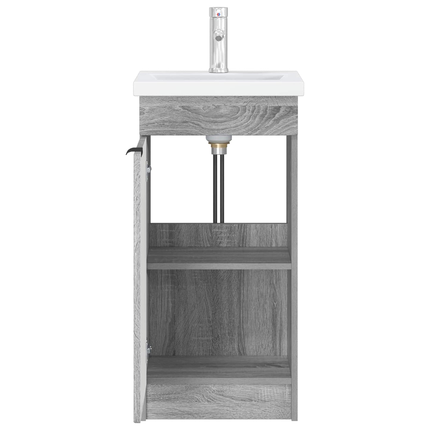 vidaXL Καθρέφτης μπάνιου με νιπτήρα Γκρι Sonoma 42 x 40 x 84,5 εκ