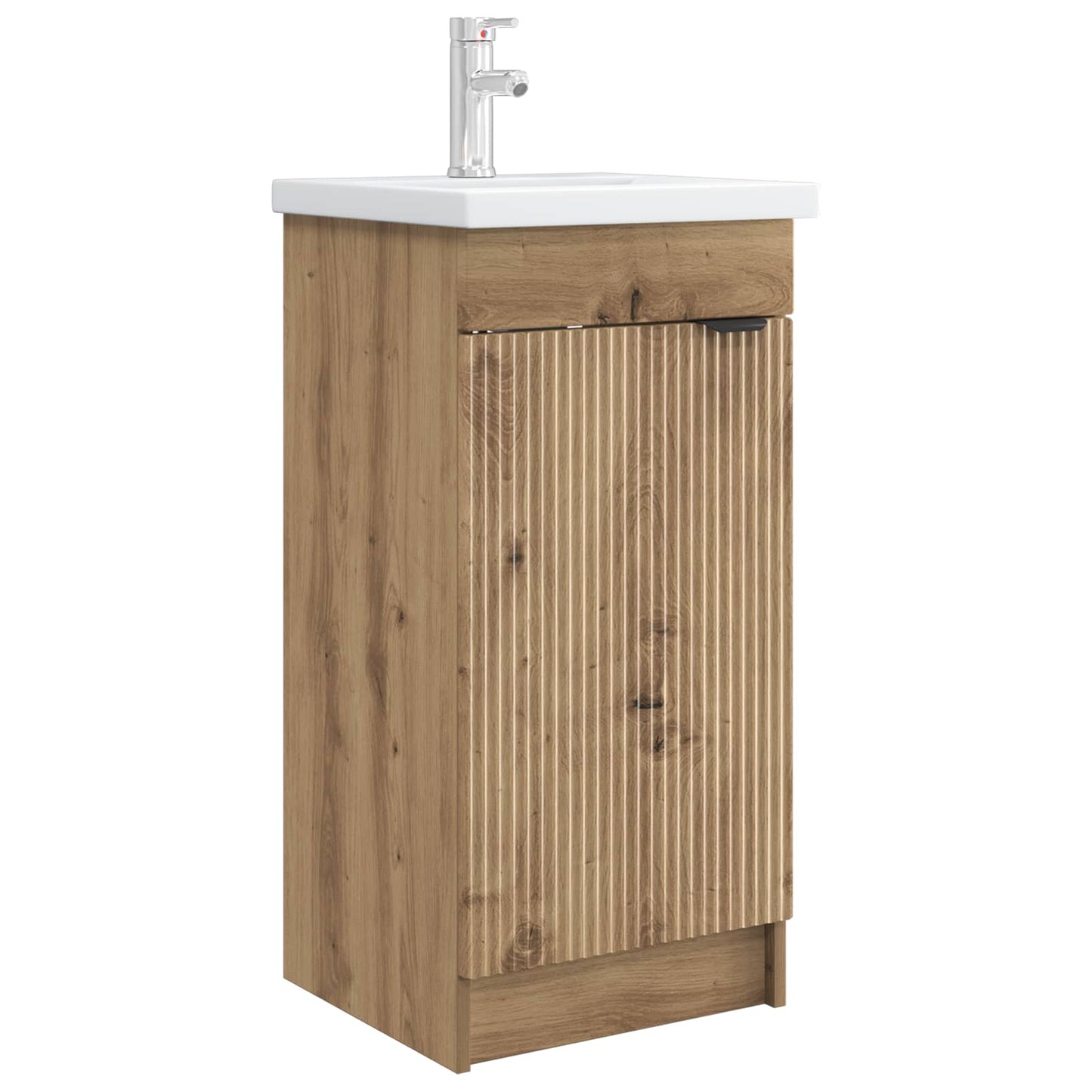 vidaXL Καθρέφτης μπάνιου με νιπτήρα Artisan Δρυς 42 x 40 x 84,5 εκ