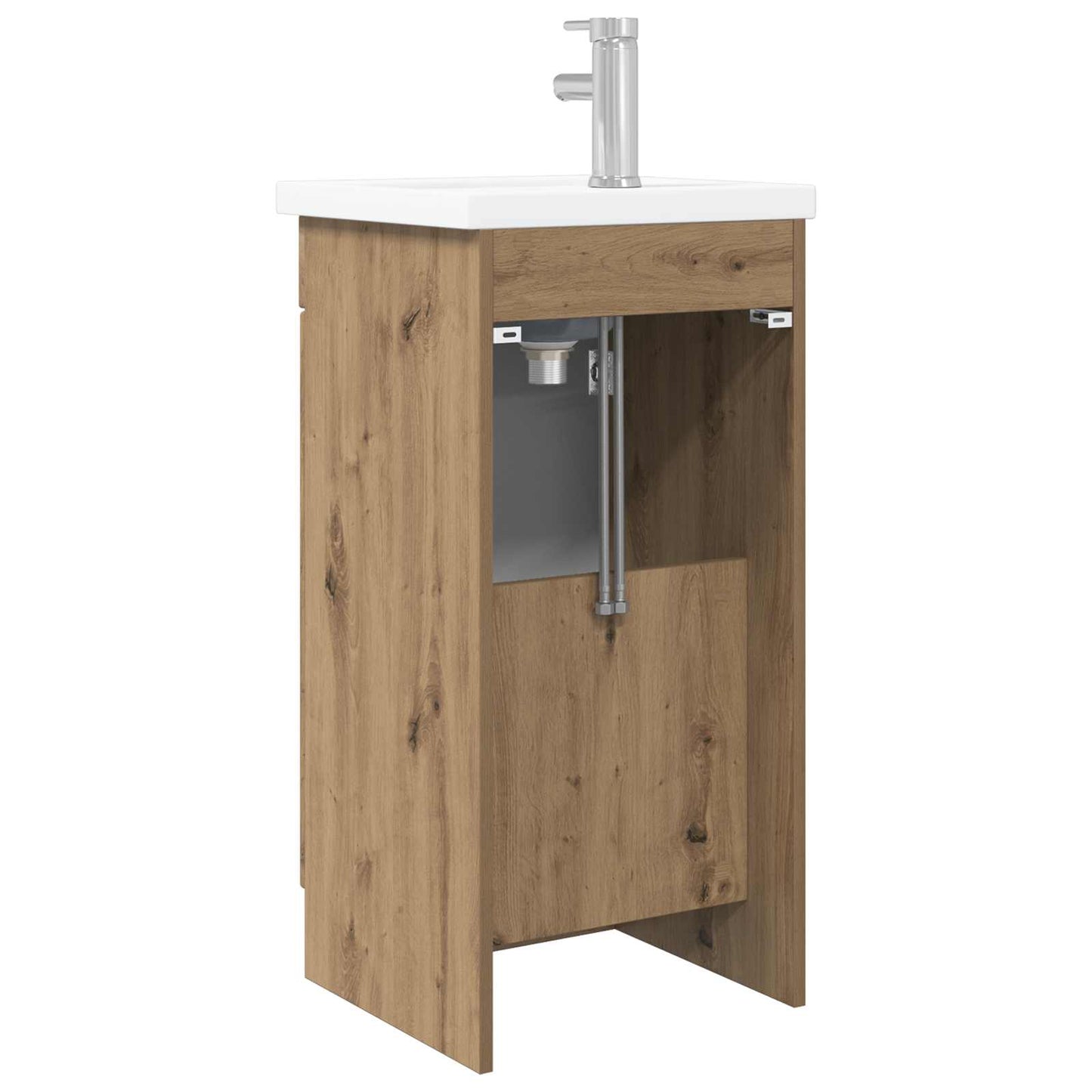 vidaXL Καθρέφτης μπάνιου με νιπτήρα Artisan Δρυς 42 x 40 x 84,5 εκ