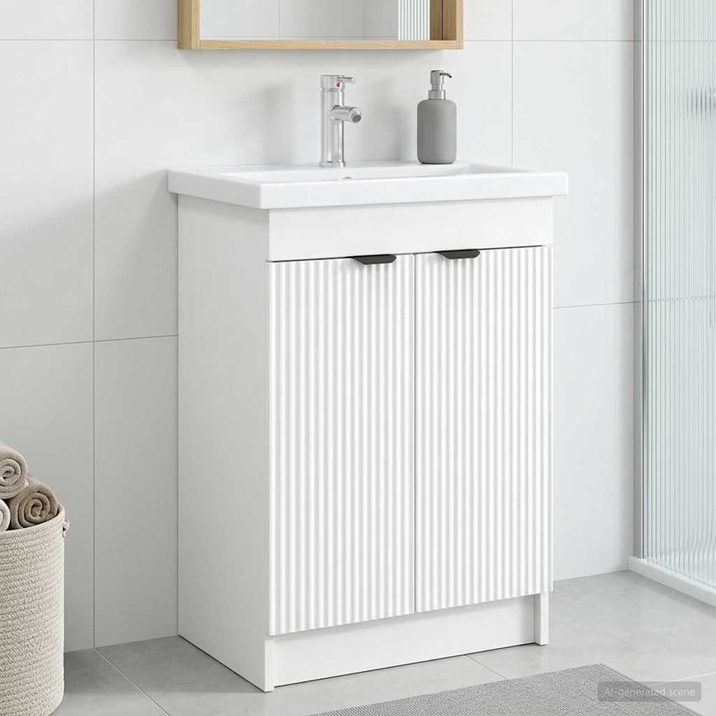 vidaXL Ντουλάπι κάτω από τον νιπτήρα Λευκό 78,5 x 37,5 x 81 εκ