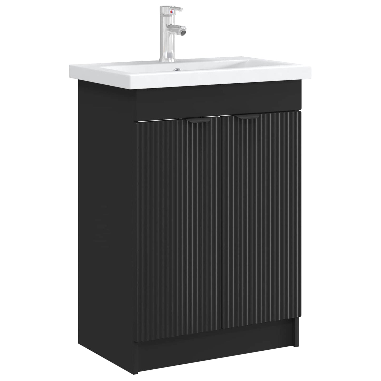 vidaXL Ντουλάπι κάτω από τον νιπτήρα Μαύρο 78,5 x 37,5 x 81 εκ
