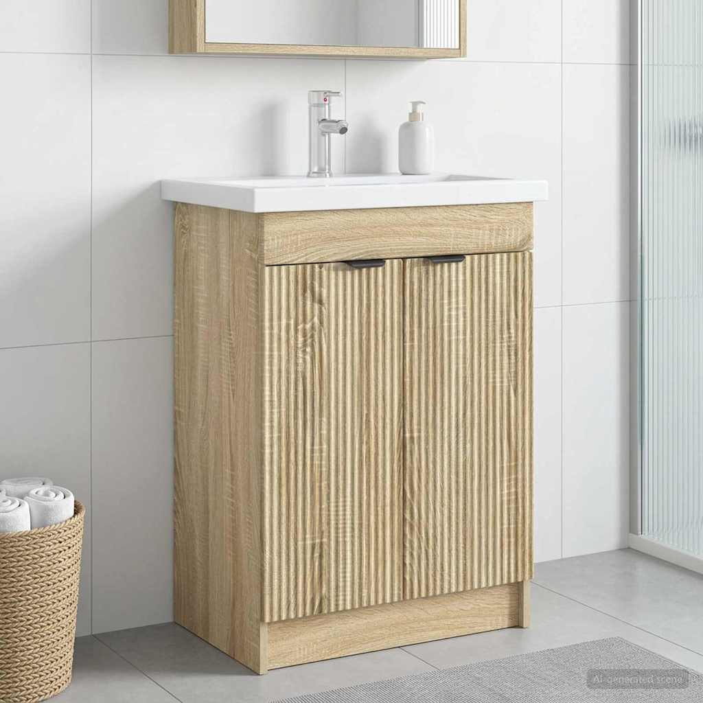 vidaXL Ντουλάπι κάτω από τον νιπτήρα Sonoma Δρυς 78,5 x 37,5 x 81 εκ