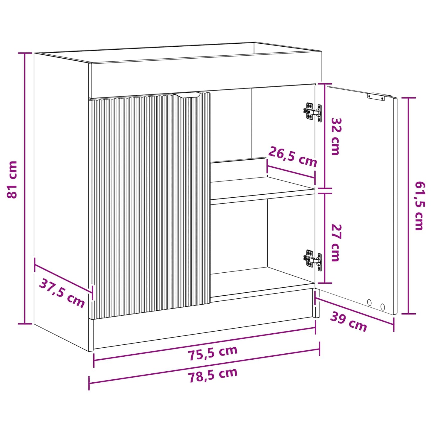 vidaXL Ντουλάπι κάτω από τον νιπτήρα Artisan Δρυς 78,5 x 37,5 x 81 εκ