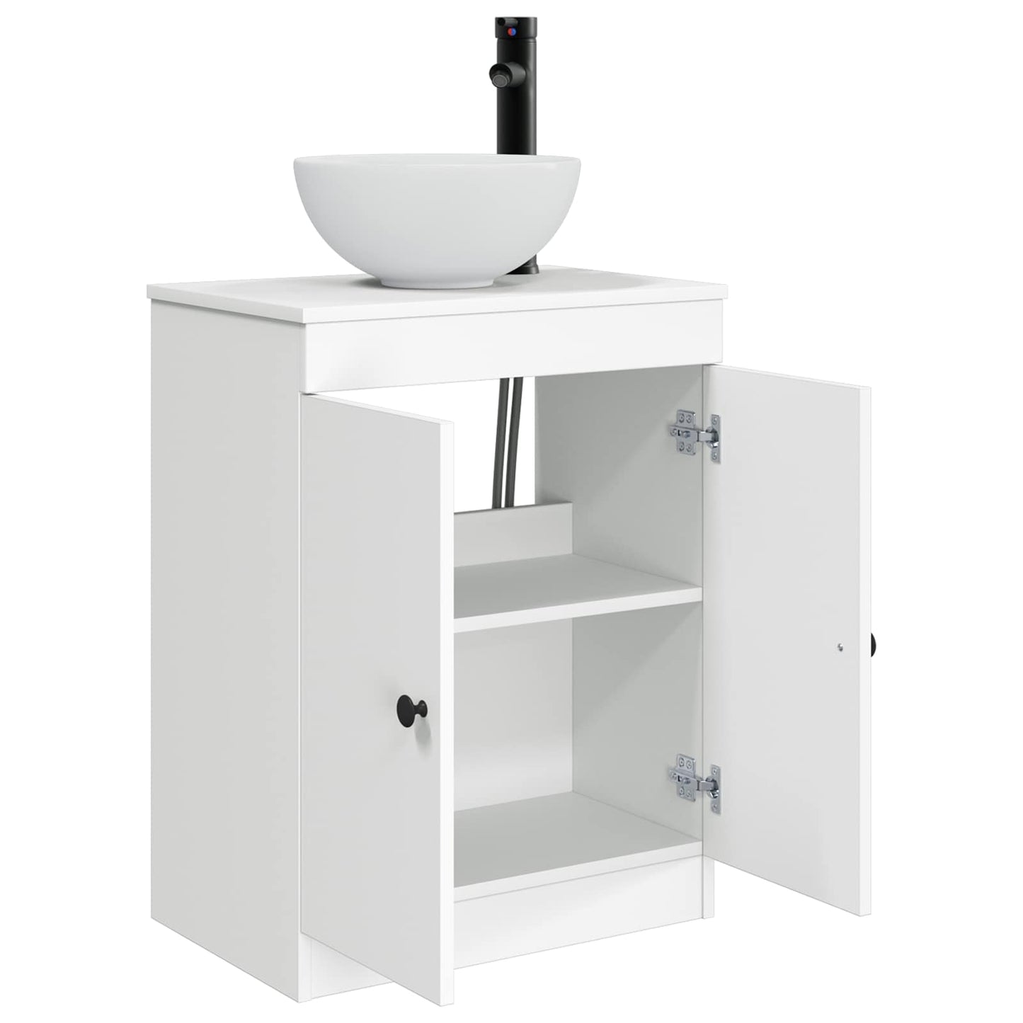 vidaXL Καθρέφτης μπάνιου με νιπτήρα Λευκό 54 x 35 x 83 εκ