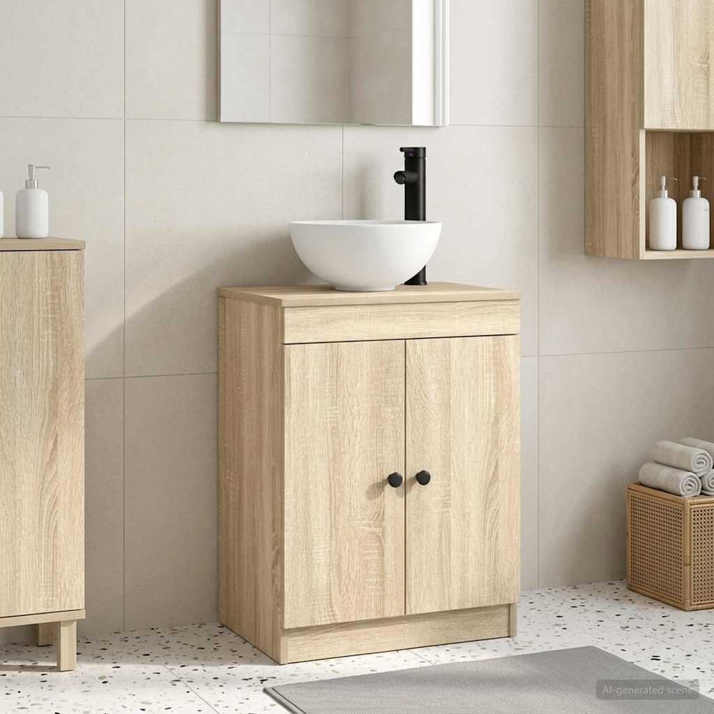 vidaXL Καθρέφτης μπάνιου με νιπτήρα Sonoma Δρυς 54 x 35 x 83 εκ