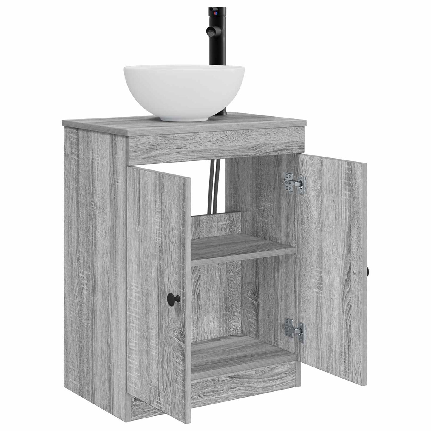 vidaXL Καθρέφτης μπάνιου με νιπτήρα Γκρι Sonoma 54 x 35 x 83 εκ