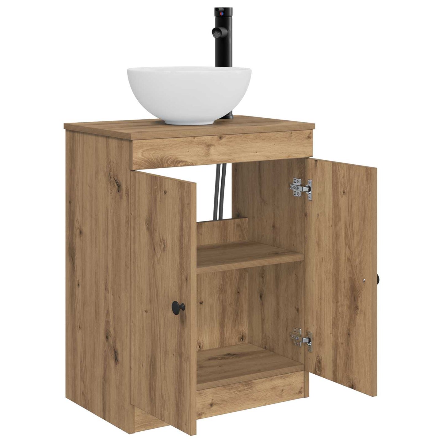 vidaXL Καθρέφτης μπάνιου με νιπτήρα Artisan Δρυς 54 x 35 x 83 εκ