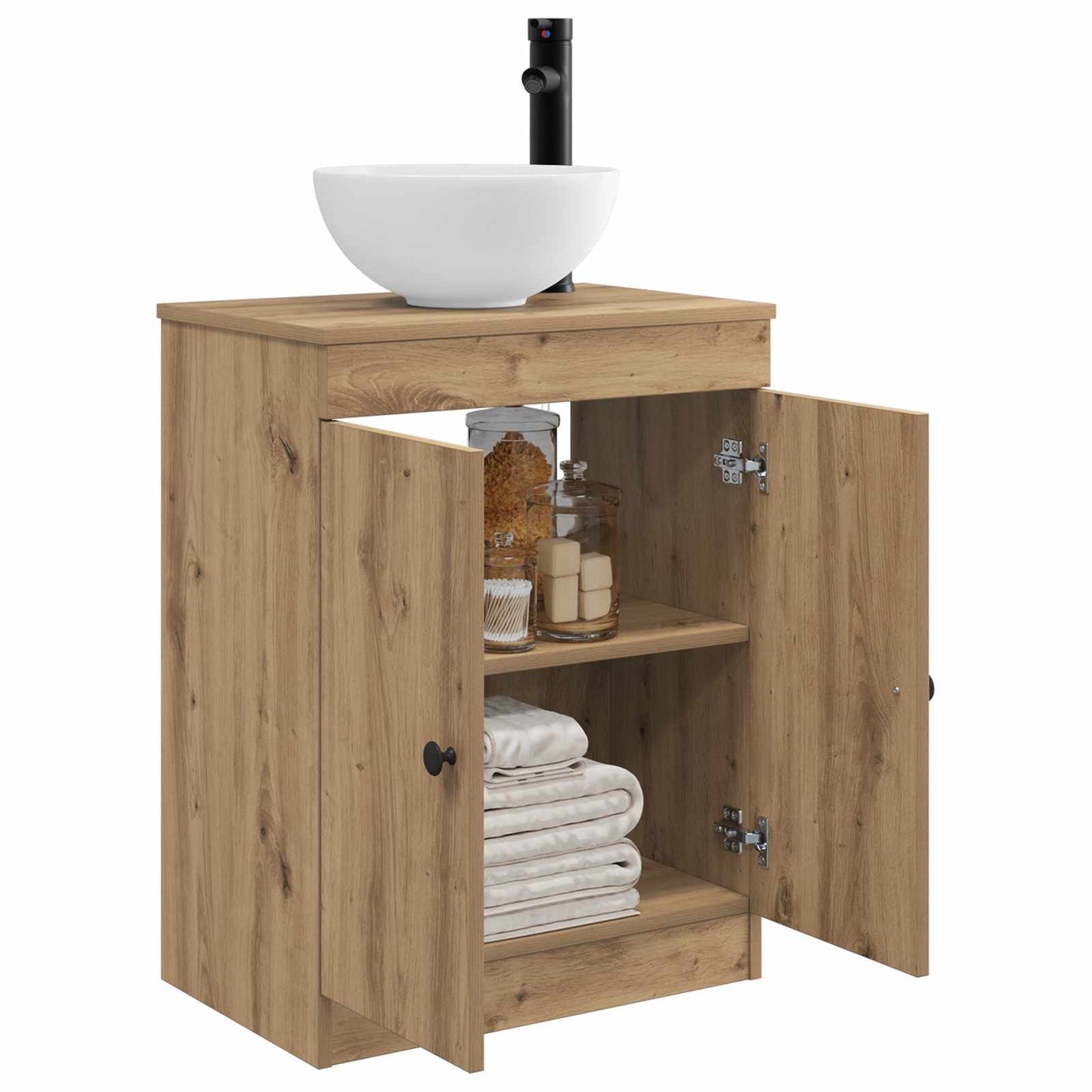 vidaXL Καθρέφτης μπάνιου με νιπτήρα Artisan Δρυς 54 x 35 x 83 εκ