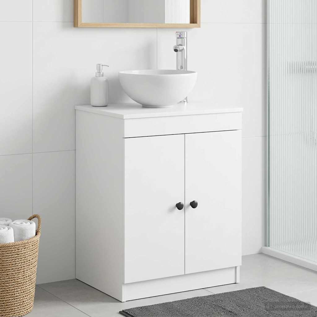 vidaXL Ντουλάπι Μπάνιου Λευκό 54 x 41 x 70 εκ Επεξεργασμένο Ξύλο