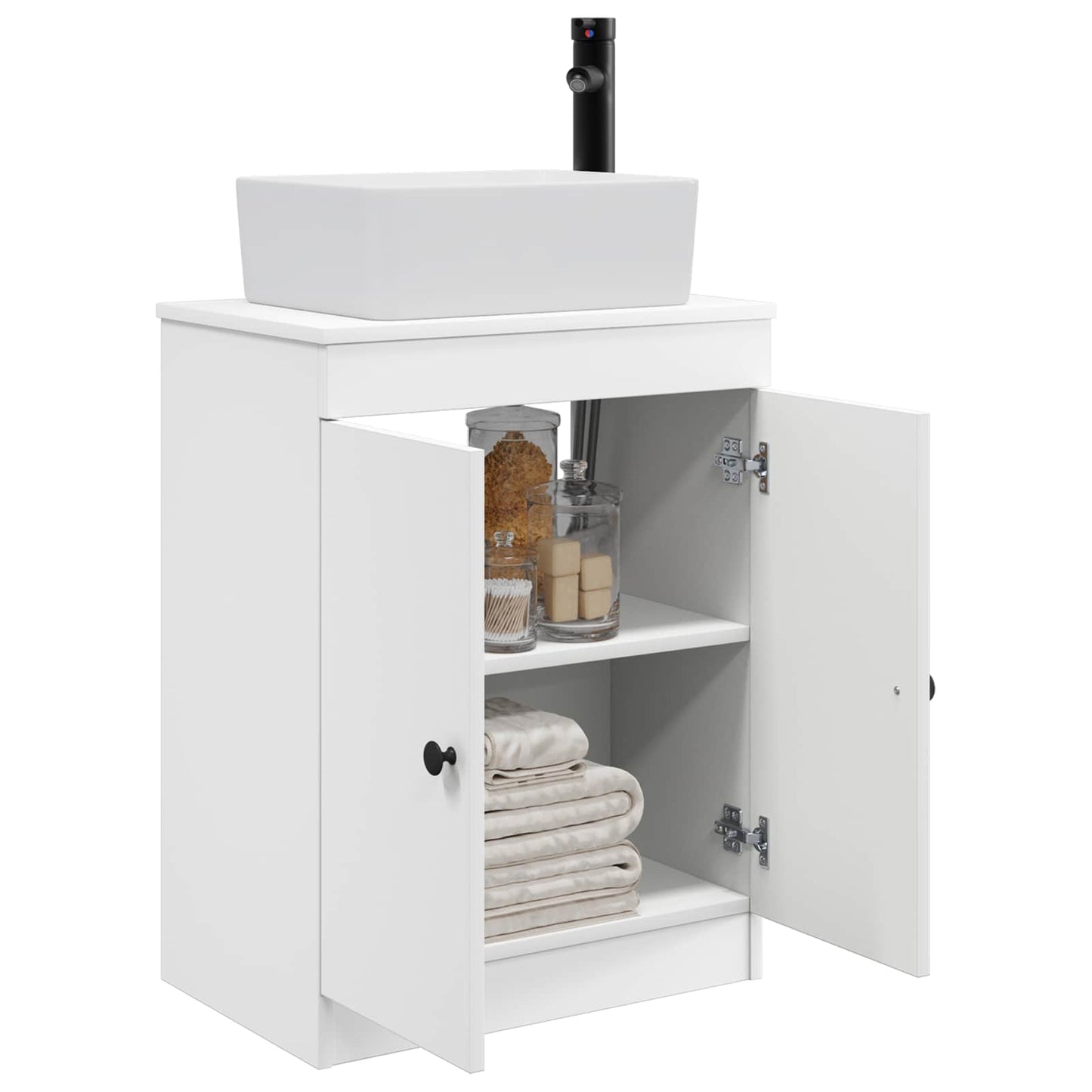 vidaXL Καθρέφτης μπάνιου με νιπτήρα Λευκό 54 x 35 x 83 εκ