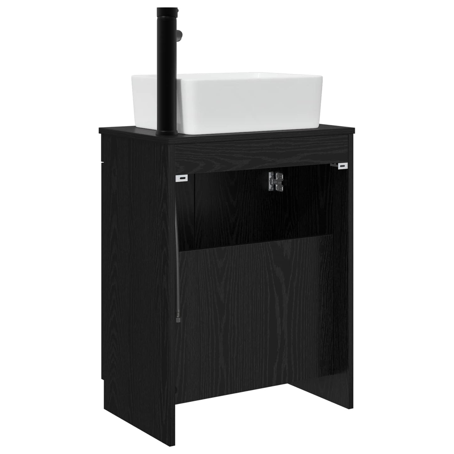 vidaXL Καθρέφτης μπάνιου με νιπτήρα Μαύρο 54 x 35 x 83 εκ