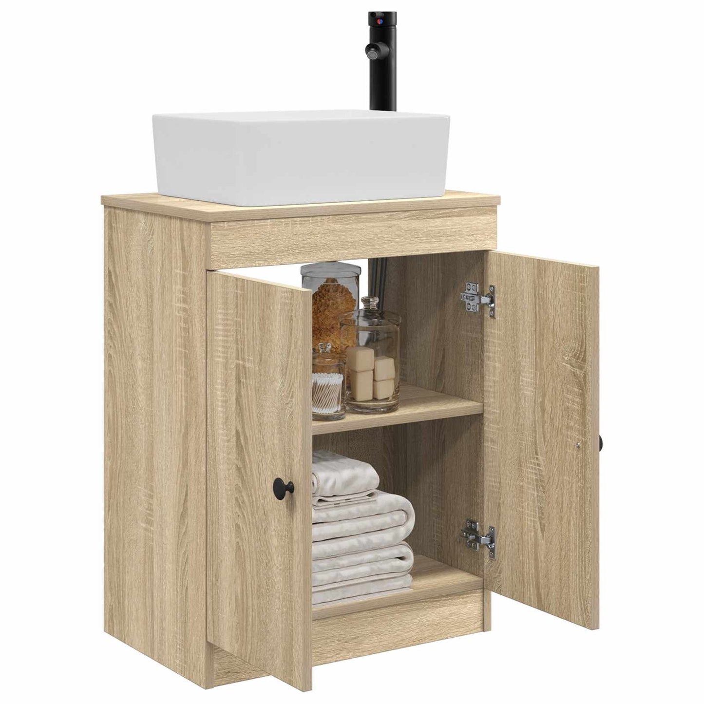 vidaXL Καθρέφτης μπάνιου με νιπτήρα Sonoma Δρυς 54 x 35 x 83 εκ