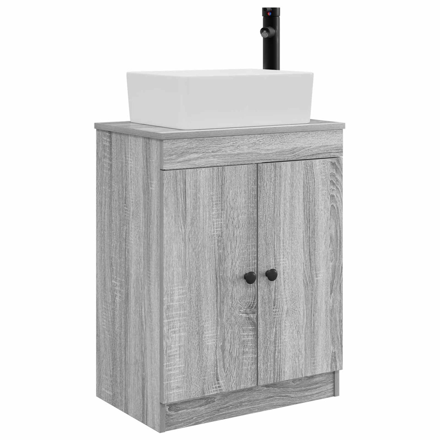 vidaXL Καθρέφτης μπάνιου με νιπτήρα Γκρι Sonoma 54 x 35 x 83 εκ