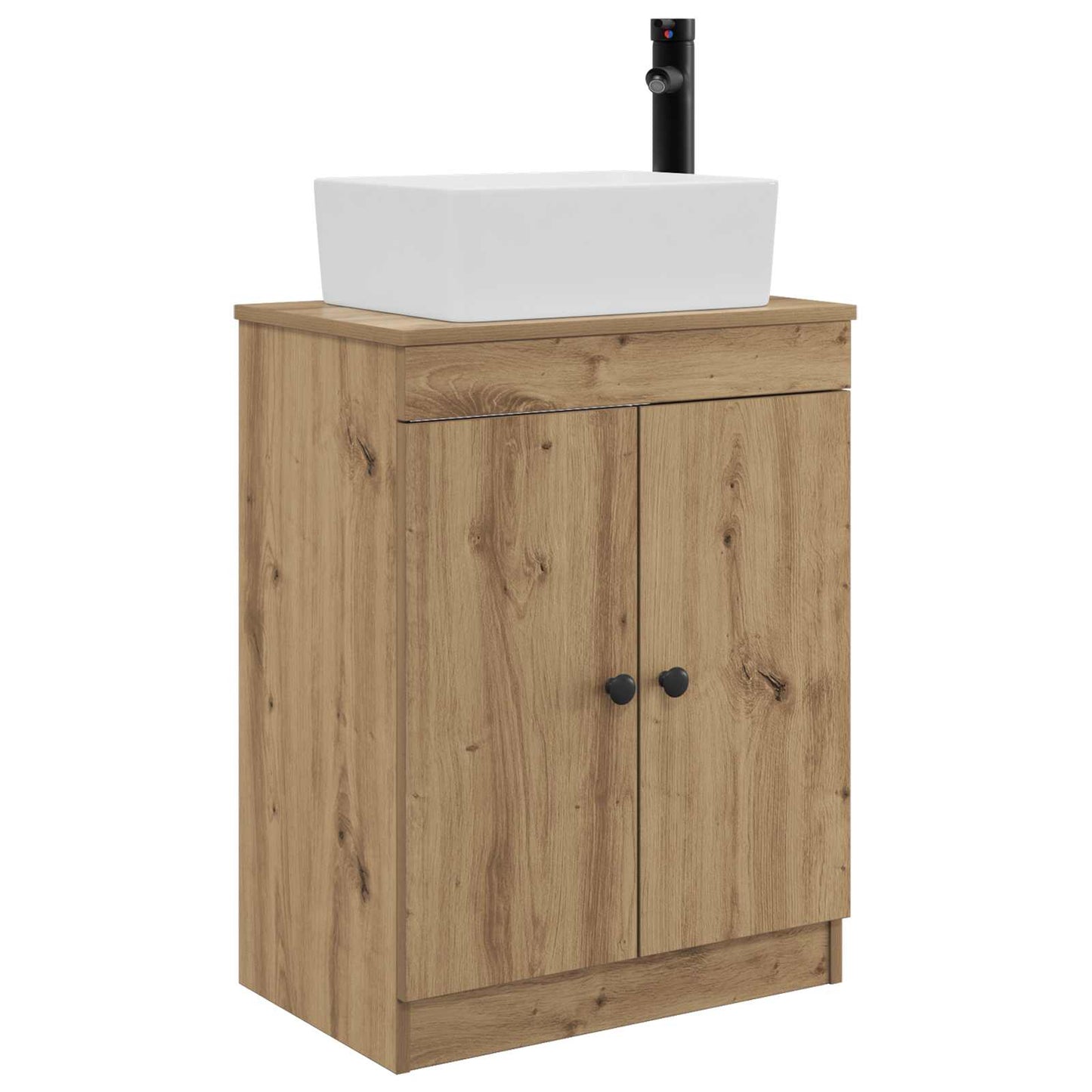 vidaXL Καθρέφτης μπάνιου με νιπτήρα Artisan Δρυς 54 x 35 x 83 εκ