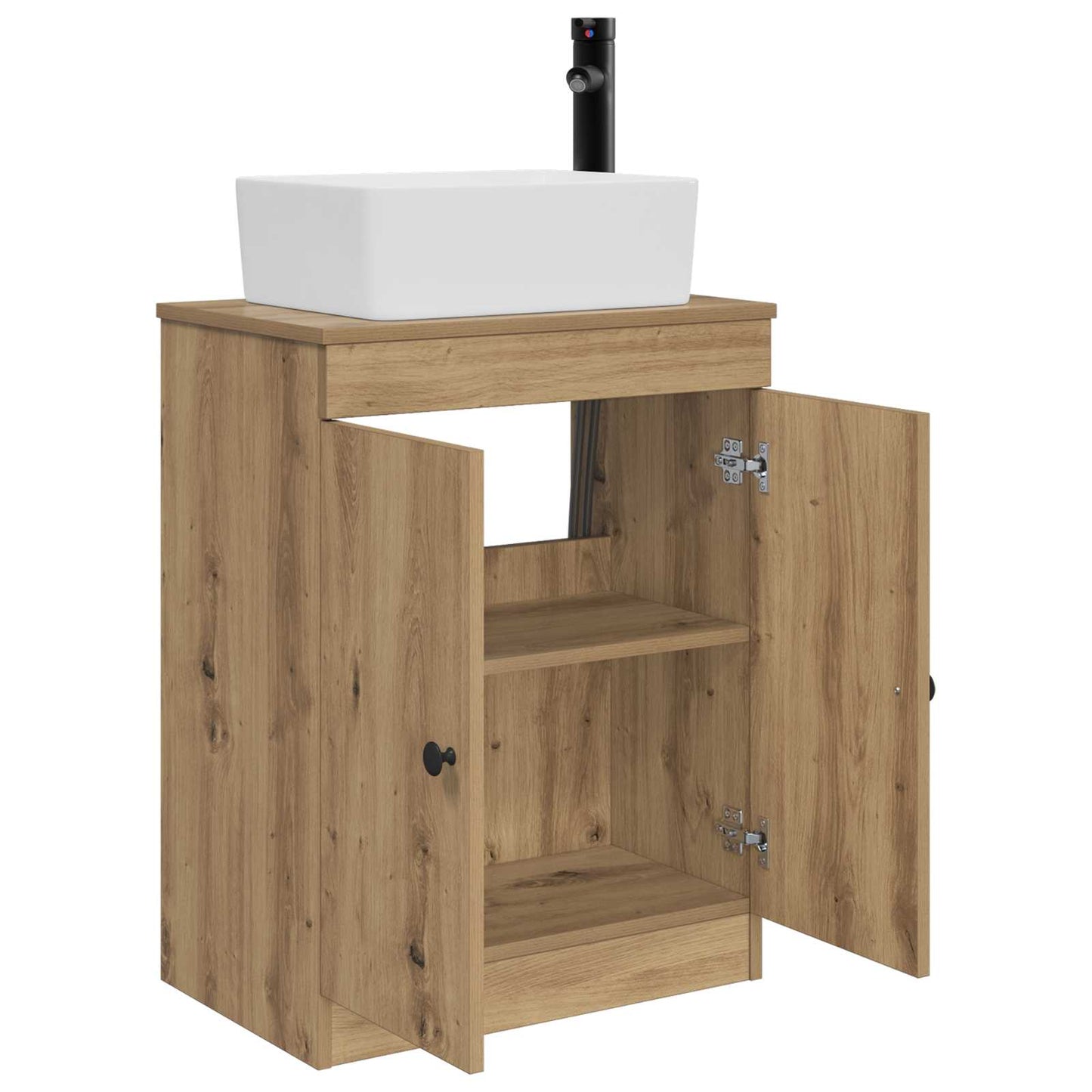 vidaXL Καθρέφτης μπάνιου με νιπτήρα Artisan Δρυς 54 x 35 x 83 εκ