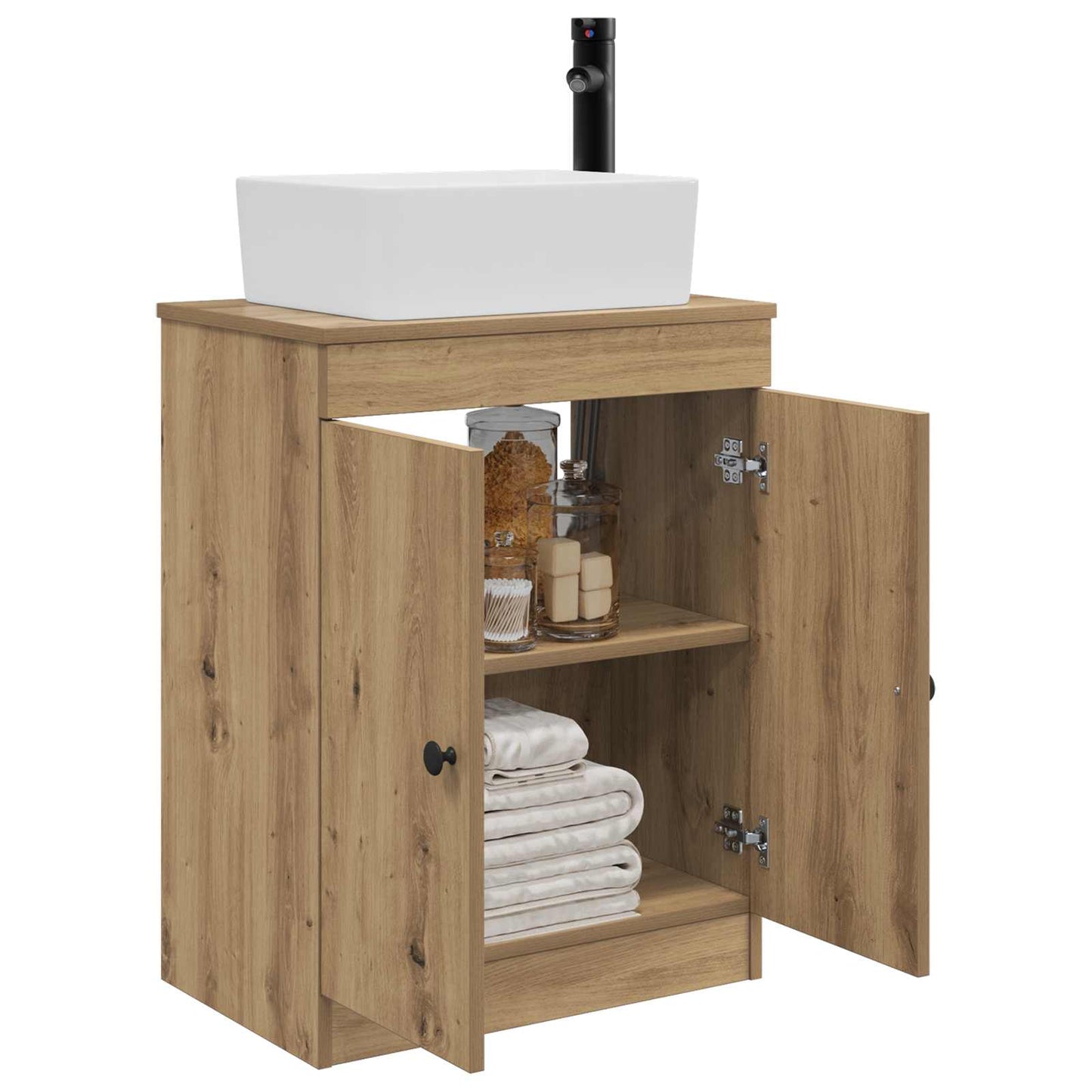 vidaXL Καθρέφτης μπάνιου με νιπτήρα Artisan Δρυς 54 x 35 x 83 εκ