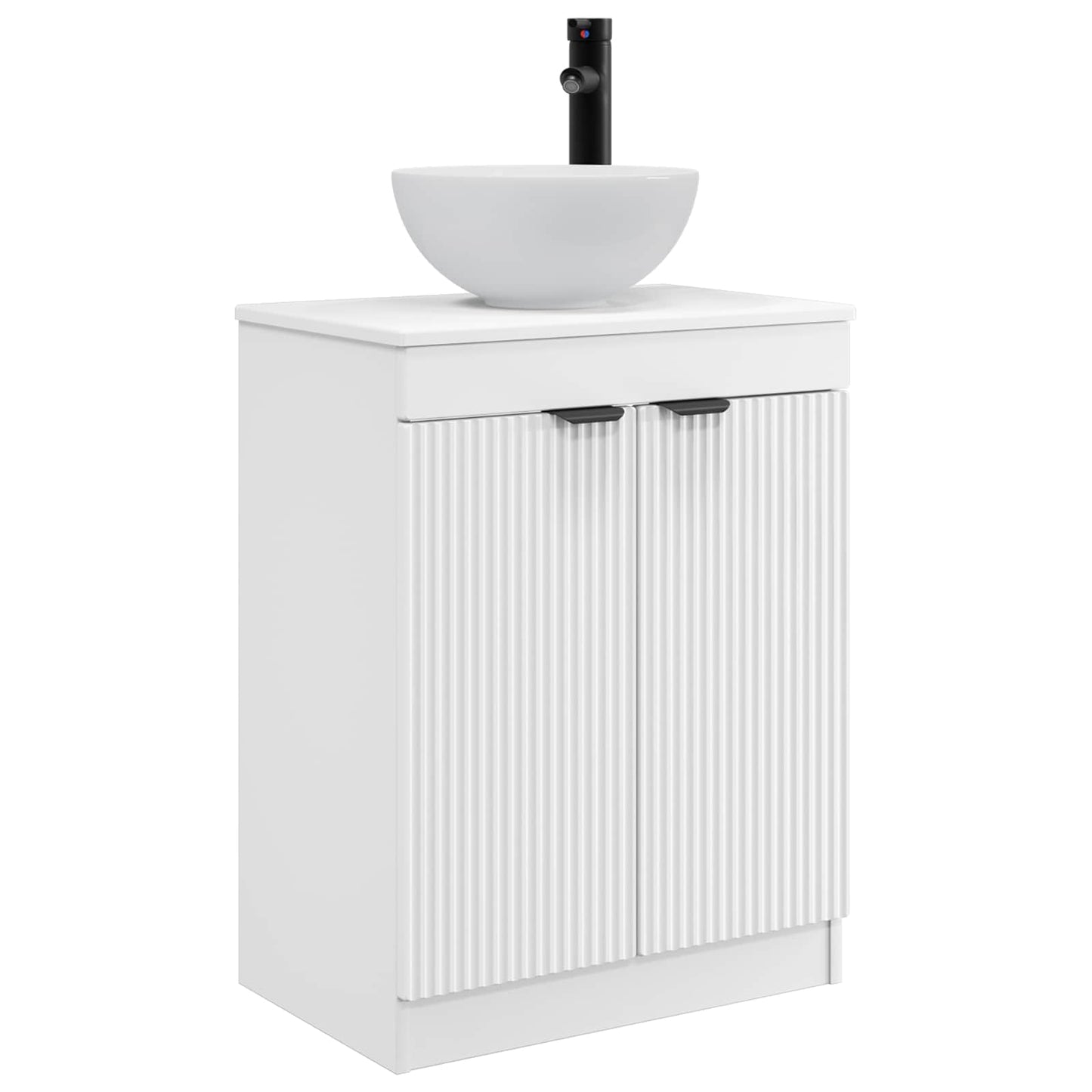 vidaXL Καθρέφτης μπάνιου με νιπτήρα Λευκό 54 x 35 x 83 εκ