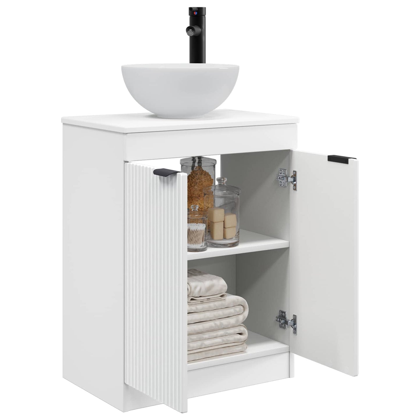 vidaXL Καθρέφτης μπάνιου με νιπτήρα Λευκό 54 x 35 x 83 εκ
