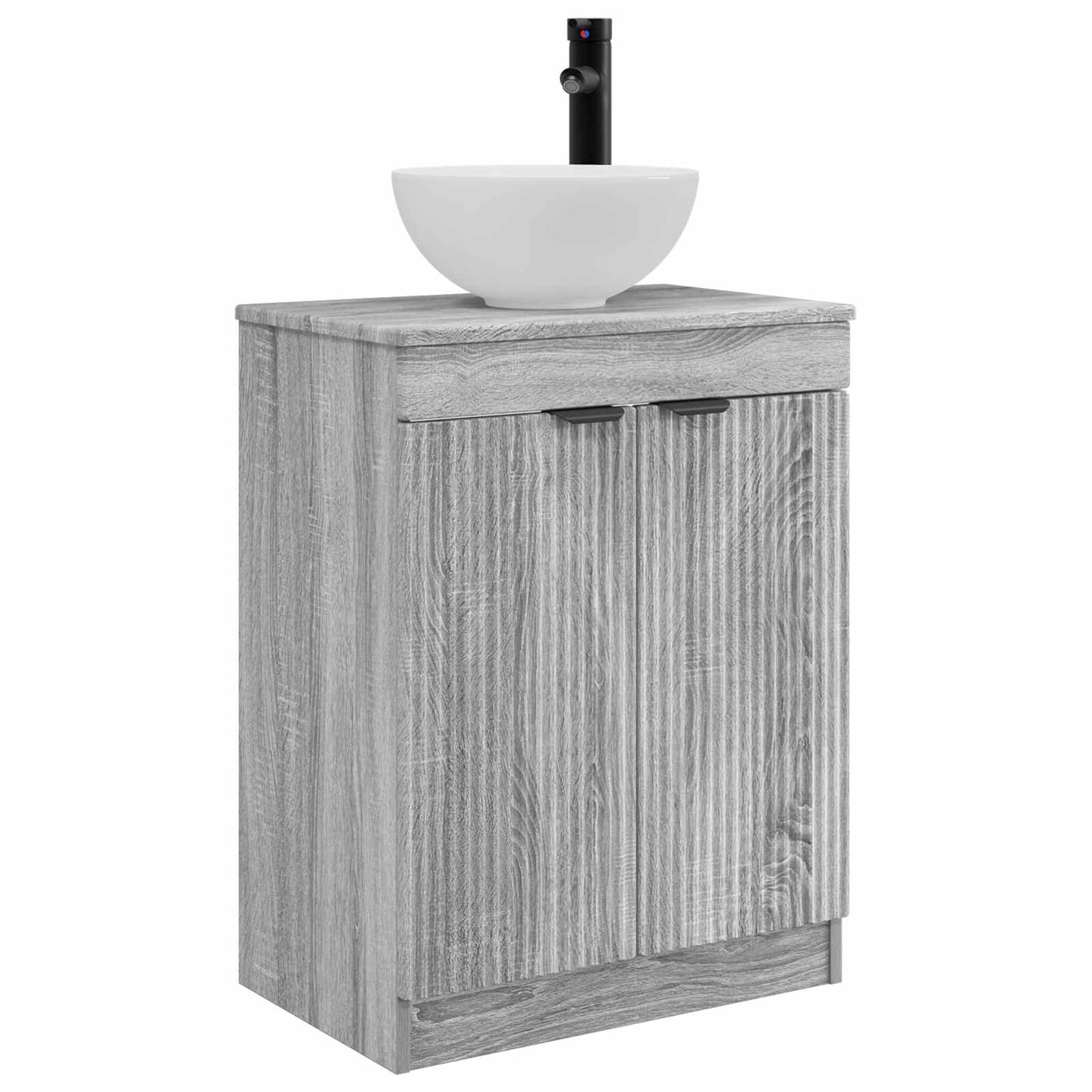 vidaXL Καθρέφτης μπάνιου με νιπτήρα Γκρι Sonoma 54 x 35 x 83 εκ