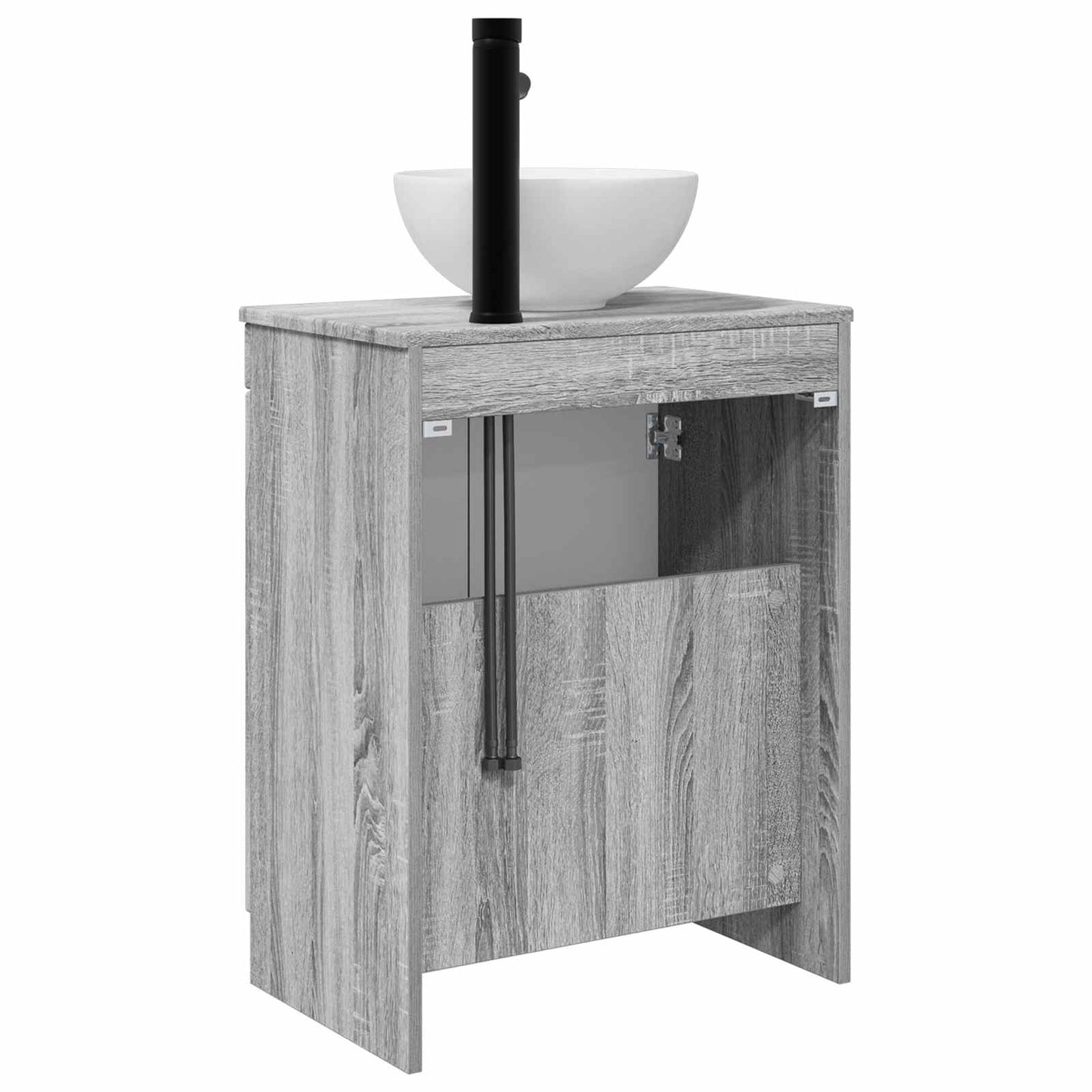 vidaXL Καθρέφτης μπάνιου με νιπτήρα Γκρι Sonoma 54 x 35 x 83 εκ