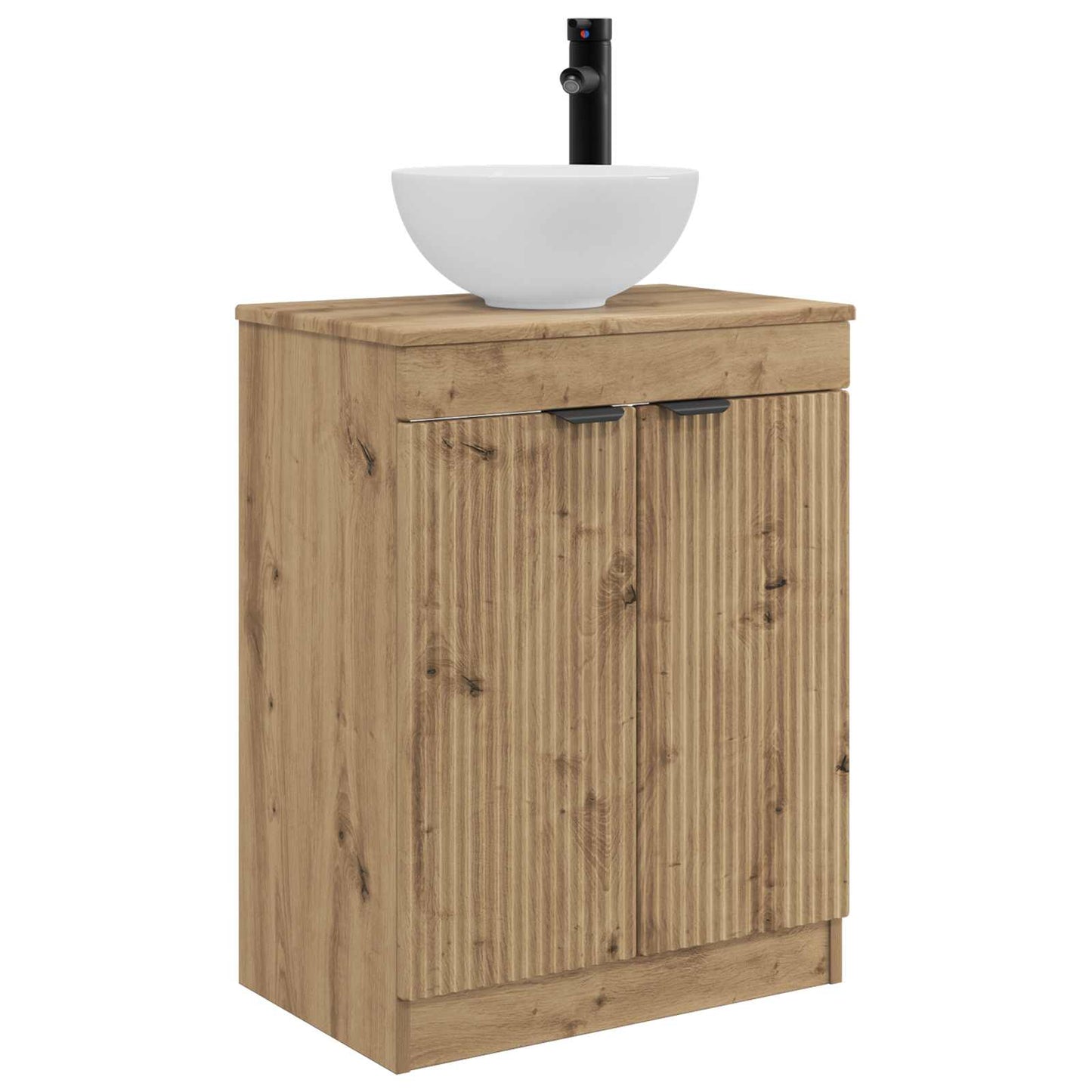 vidaXL Καθρέφτης μπάνιου με νιπτήρα Artisan Δρυς 54 x 35 x 83 εκ