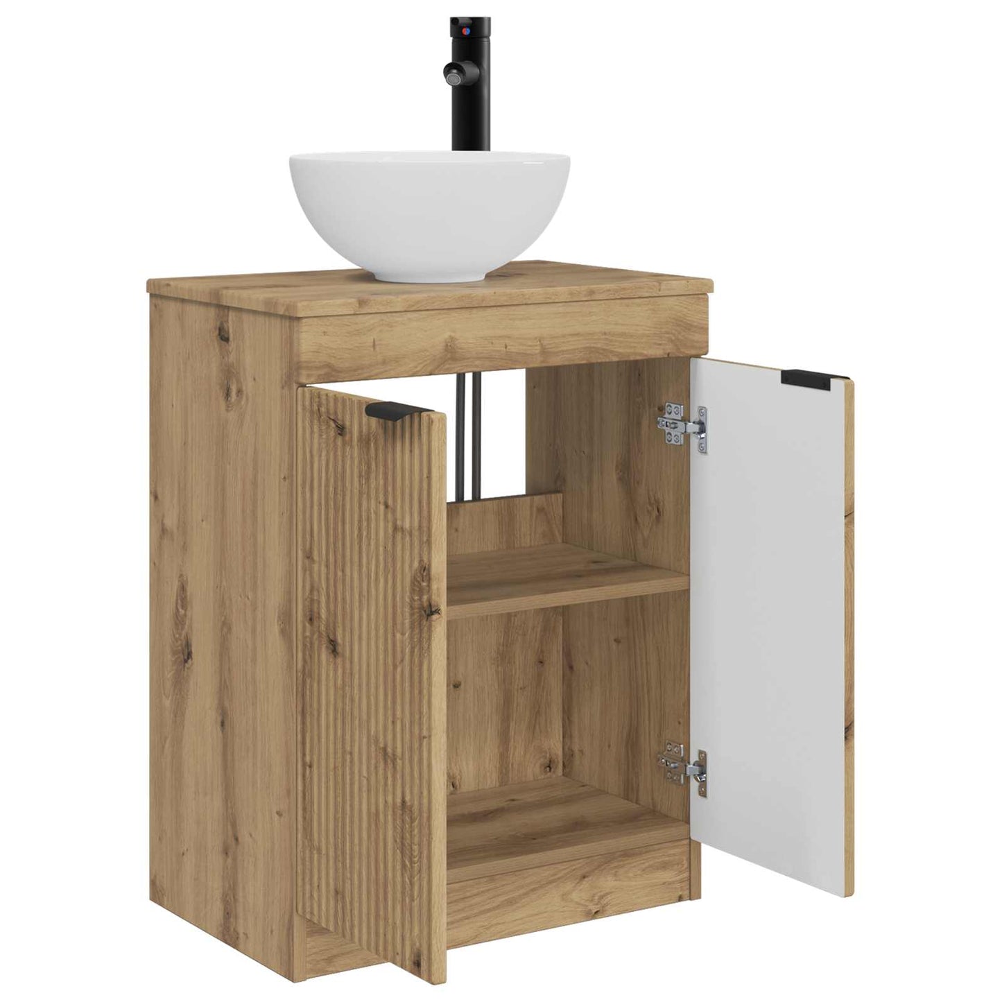 vidaXL Καθρέφτης μπάνιου με νιπτήρα Artisan Δρυς 54 x 35 x 83 εκ