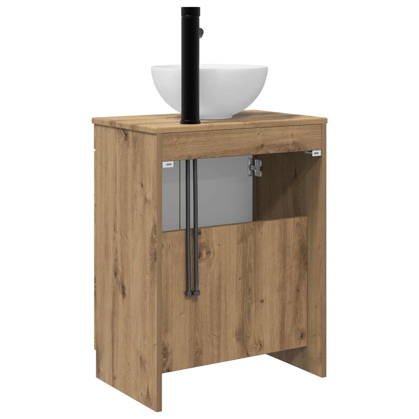 vidaXL Καθρέφτης μπάνιου με νιπτήρα Artisan Δρυς 54 x 35 x 83 εκ