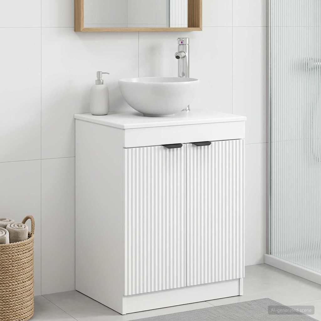 vidaXL Ντουλάπι Μπάνιου Λευκό 54 x 41 x 70 εκ Επεξεργασμένο Ξύλο